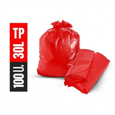SACO DE LIXO 30 LTS C/100 TP  - VERMELHO
