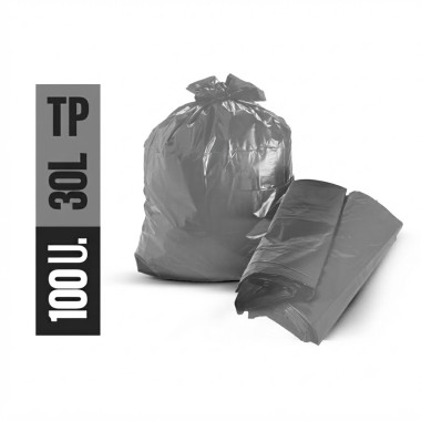 SACO DE LIXO 30 LTS C/100 TP  - CINZA