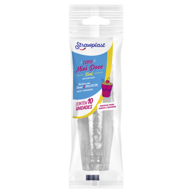 COPO 25 ML MINI DOCE CRISTAL C/10 STRAWPLAST