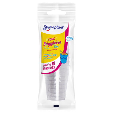 COPO 50 ML BRIGADEIRO CRISTAL C/10 STRAWPLAST