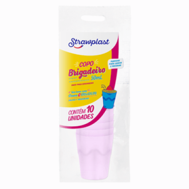 COPO 50 ML BRIGADEIRO LILAS CANDY C/10 STRAWPLAST