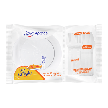 KIT REFEICAO EXTRA FORTE BRANCO C/30 PECAS STRAWPLAST