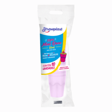 COPO 25 ML MINI DOCE LILAS CANDY C/10 STRAWPLAST