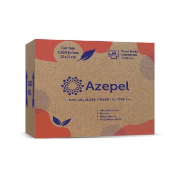 Papel Interfolha Folha Simples 100% Celulose 23x21cm Caixa c/ 4800 - Azepel Papel Interfolha Folha Simples 100% Celulose 23x21cm Caixa c/ 4800 - Azepel