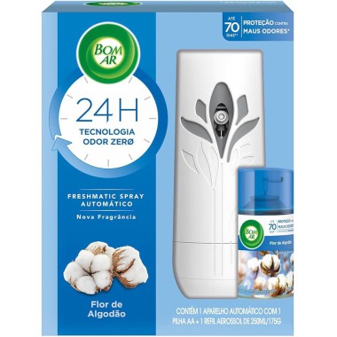 Odorizador de ambientes bom ar air wick freshmatic toque de algodão 250 ml Odorizador de ambientes bom ar air wick freshmatic toque de algodão 250 ml