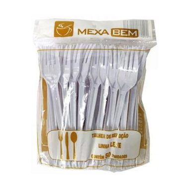 Garfo de refeição branco mexabem c/50 Garfo de refeição branco mexabem c/50