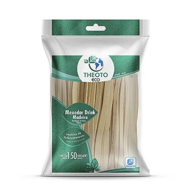 Mexedor drink de madeira theoto c/150 Mexedor drink de madeira theoto c/150