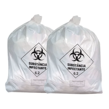 Saco de lixo infectante 100 lts branco c/100 Saco de lixo infectante 100 lts branco c/100