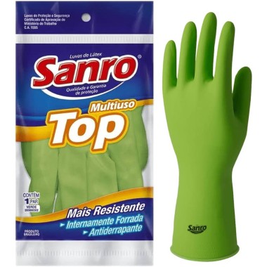 Luva latex verde sanro top Luva latex verde sanro top