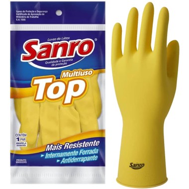 Luva latex amarela sanro top Luva latex amarela sanro top