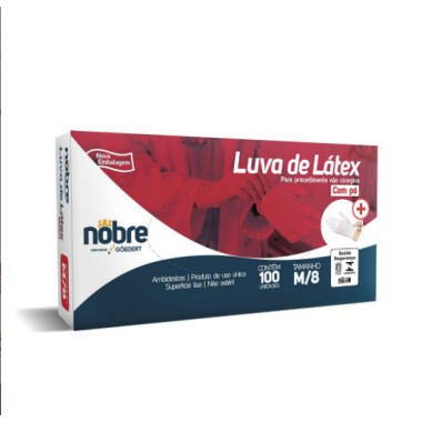 Luva para procedimento de latex c/ pó nao cirurgica nobre m c/100 Luva para procedimento de latex c/ pó nao cirurgica nobre m c/100