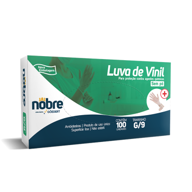 Luva para procedimento de vinil sem pó não cirurgica nobre g c/100 Luva para procedimento de vinil sem pó não cirurgica nobre g c/100