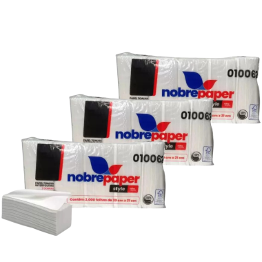 Papel toalha interfolha 100% celulose folha dupla nobre c/6000 Papel toalha interfolha 100% celulose folha dupla nobre c/6000
