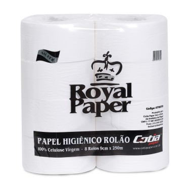 Papel higienico rolão 100% celulose royal silver 250m c/8 Papel higienico rolão 100% celulose royal silver 250m c/8