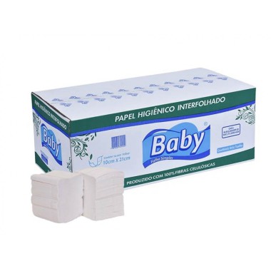 Papel higienico interfolhado cai cai folha simples baby c/10000 Papel higienico interfolhado cai cai folha simples baby c/10000