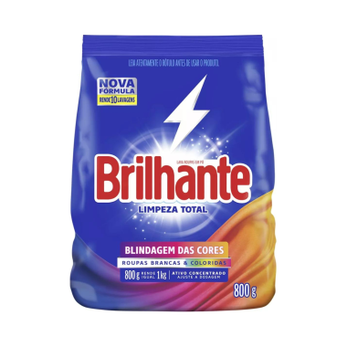 Sabao em po brilhante limpeza total 800 grs Sabao em po brilhante limpeza total 800 grs