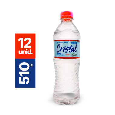 ÁGUA MINERAL CRISTAL 510 ML COM GÁS PC C/12