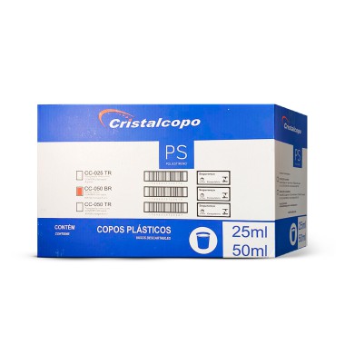 COPO PLASTICO PS BRANCO 50 ML CX/5000 CRISTALCOPO COPO PLASTICO PS BRANCO 50 ML CX/5000 CRISTALCOPO