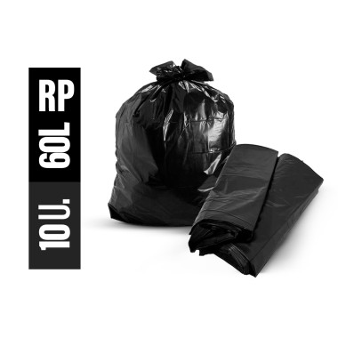 Saco de Lixo 60 Litros Preto RP - Pacote com 100 unidades Saco de Lixo 60 Litros Preto RP - Pacote com 100 unidades