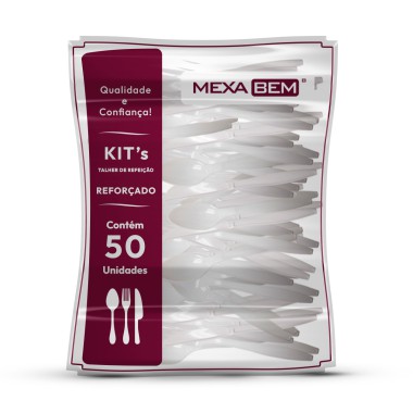Kit garfo e faca branco mexabem c/50 Kit garfo e faca branco mexabem c/50