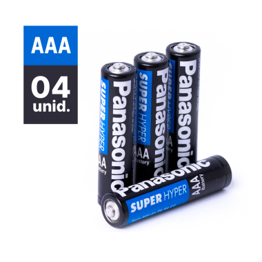 Pilha Panasonic AAA - Cartela com 4 Unidades Pilha Panasonic AAA - Cartela com 4 Unidades