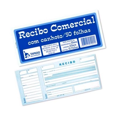 Recibo comercial c/ canhoto 50 folhas tamoio Recibo comercial c/ canhoto 50 folhas tamoio