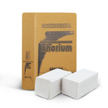 Papel toalha interfolha branco 20x21cm - thorium Papel toalha interfolha branco 20x21cm - thorium