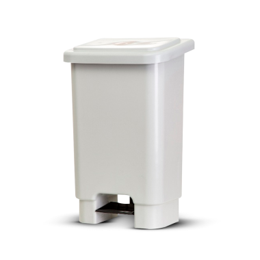 Lixeira Plástica Retangular c/ Haste de Ferro e Pedal Branca - 50L Lixeira Plástica Retangular c/ Haste de Ferro e Pedal Branca - 50L