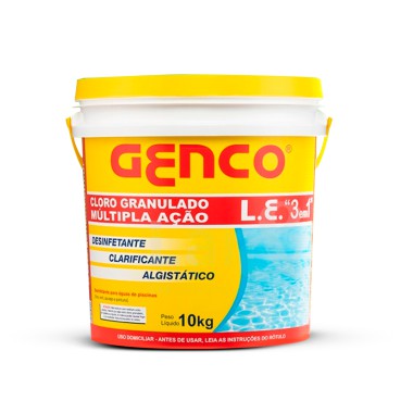 Cloro multiação genco 3 em 1 granulado - 10kg Cloro multiação genco 3 em 1 granulado - 10kg