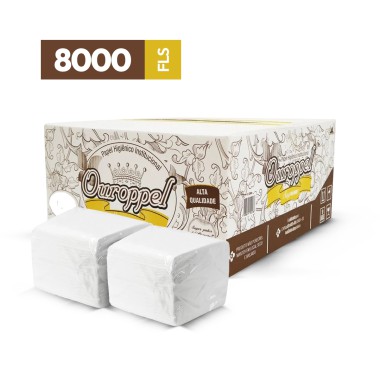 Papel Higiênico Interfolhado Ouroppel - Folha Dupla - Cx c/ 8000 unidades Papel Higiênico Interfolhado Ouroppel - Folha Dupla - Cx c/ 8000 unidades