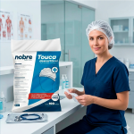 Touca Descartável Sanfonada Nobre Branca - Pacote com 100 Unidades