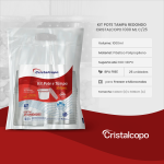 Kit Pote e Tampa Redondo 1000ml Cristalcopo – C/ 25 Unidades – Livre de BPA