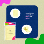 Bloco Autoadesivo Amarelo Pautado 552 TN Office - 130mm x 100mm com 75 Folhas