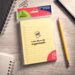 Bloco Autoadesivo Amarelo Pautado 552 TN Office - 130mm x 100mm com 75 Folhas