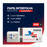 Papel Toalha Interfolha 100% Celulose Folha Dupla Nobre – Pacote com 1000 Folhas