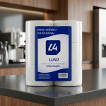 Papel Higiênico Rolão Luxo Ribeiro 300m com 8 Rolos Branco Macio e Resistente