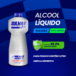 Kit 6 Álcool Líquido 70% Bactericida 1 Litro Sulmar – Eficiência e Proteção Total