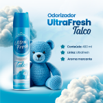 Odorizador de Ambientes Domline Ultrafresh Talco 400ml - Fragrância Suave e Duradoura