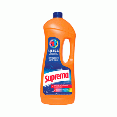 Alvejante Sem Cloro Suprema 1,5L - Removedor de Manchas para Roupas Brancas e Coloridas