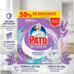 Pato Gel Adesivo Sanitário Lavanda 38g - Kit 2 Refis 12 Selos de Limpeza Contínua