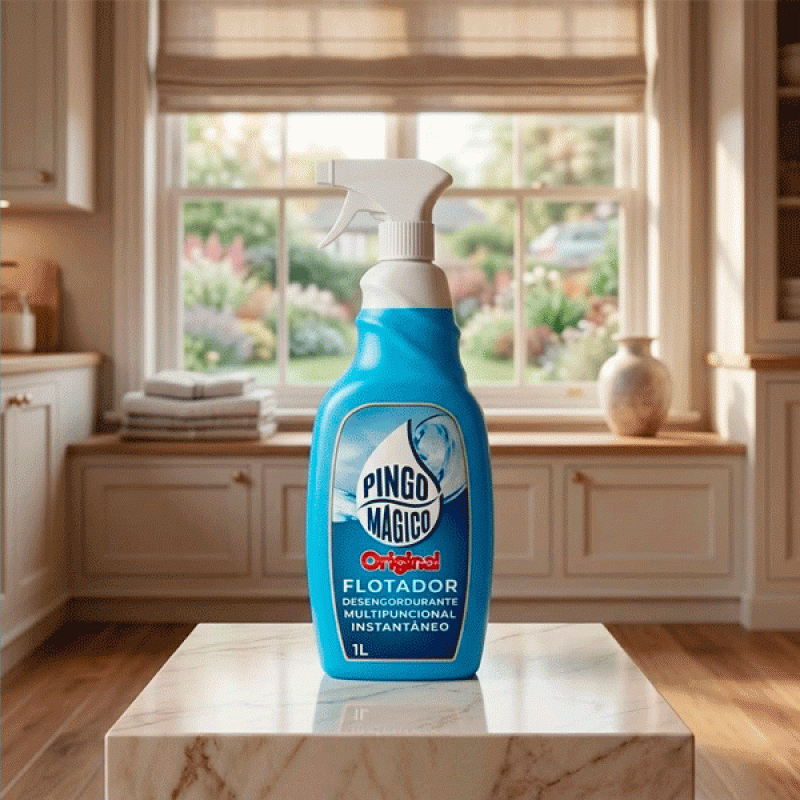 Pingo Mágico Original Eco 1L com Pulverizador - Flotador Desengordurante Multiuso