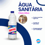 Água Sanitária Suprema 1L com Cloro Ativo - Desinfetante e Alvejante Multiuso