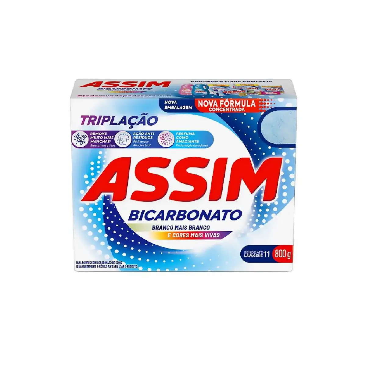SABAO EM PO TRIPLACAO BICARBONATO 800 GRS ASSIM