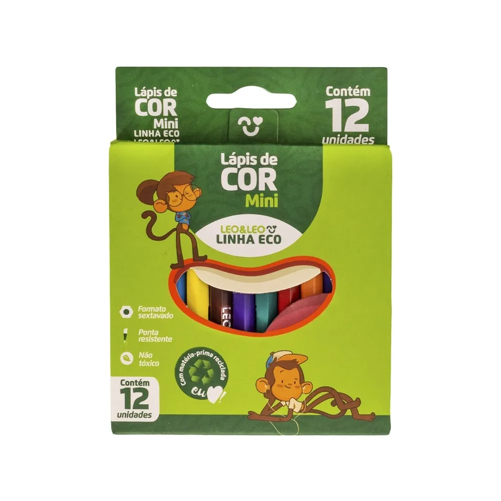 LAPIS DE COR ECO MINI C/12 CORES LEO LEO