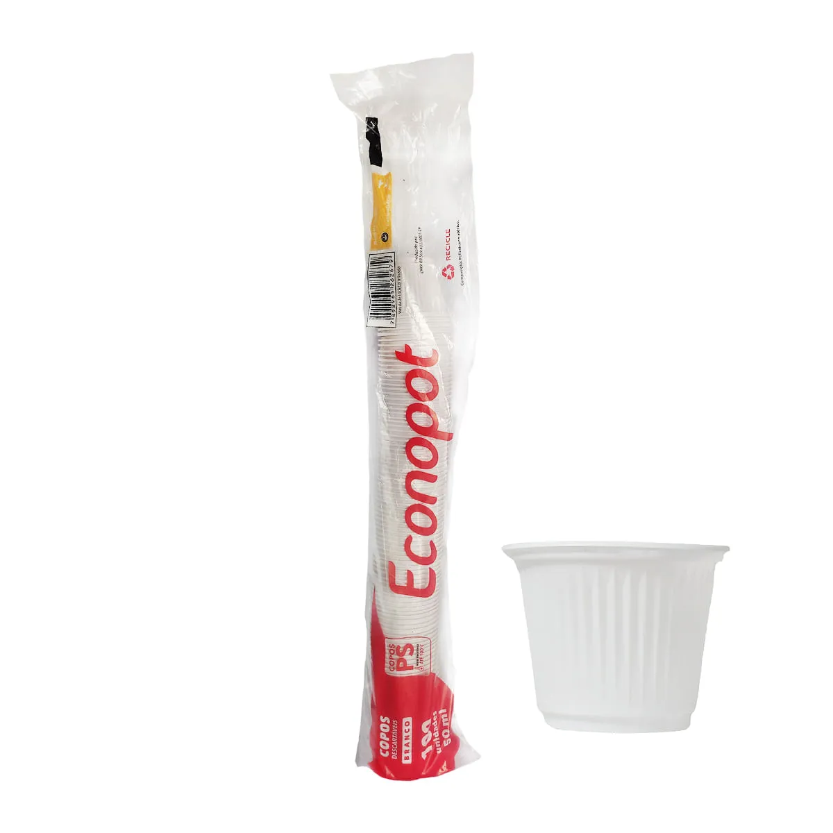COPO PLASTICO PS TRANPARENTE 50 ML C/100 ECONOPOT