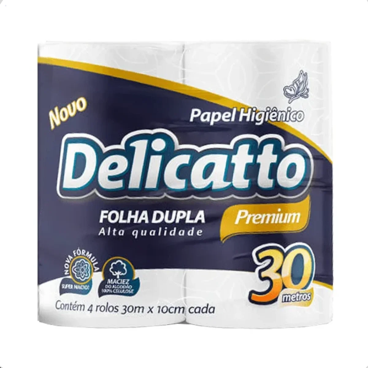 PAPEL HIGIENICO FOLHA DUPLA 4X30 MTS DELICATTO