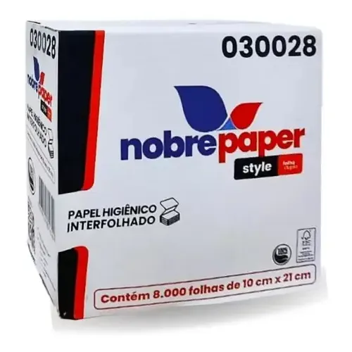 PAPEL HIGIENICO INTERFOLHA FD 100% CELULOSE 10X21 CX C/8000 NOBRE