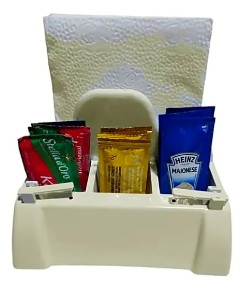 PORTA GUARDANAPO E KETCHUP BRANCO RENOVAPLAS