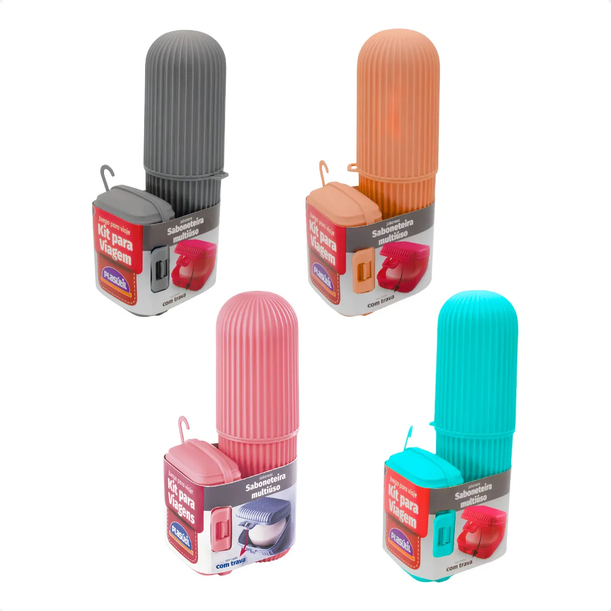 KIT BOX E SABONETEIRA MULTIUSO CORES PLASUTIL